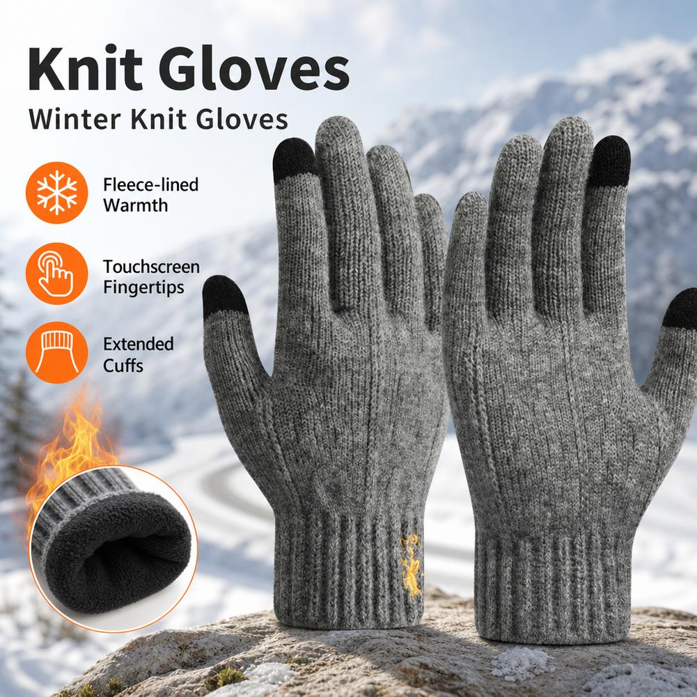 Wool Glove Lined - 2026 Męskie termiczne rękawice z wełny,