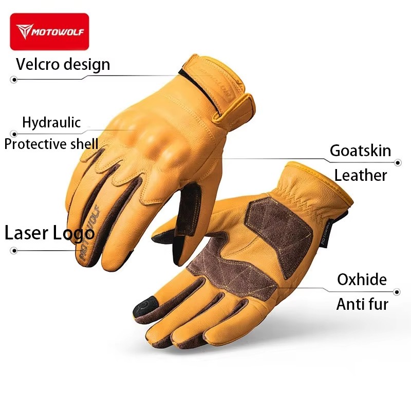 Skórzane Rękawice Motocyklowe  – Motorcycle Glove Knuckle recenzja i cena