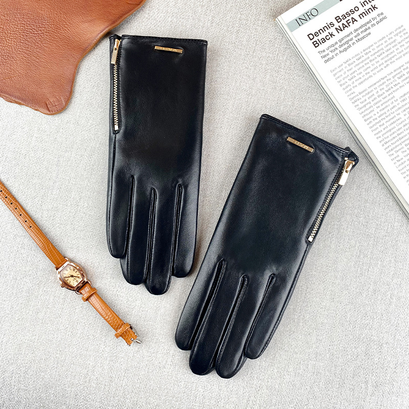 Damskie modne rękawiczki z wąs – Leather Driving Glove recenzja i cena